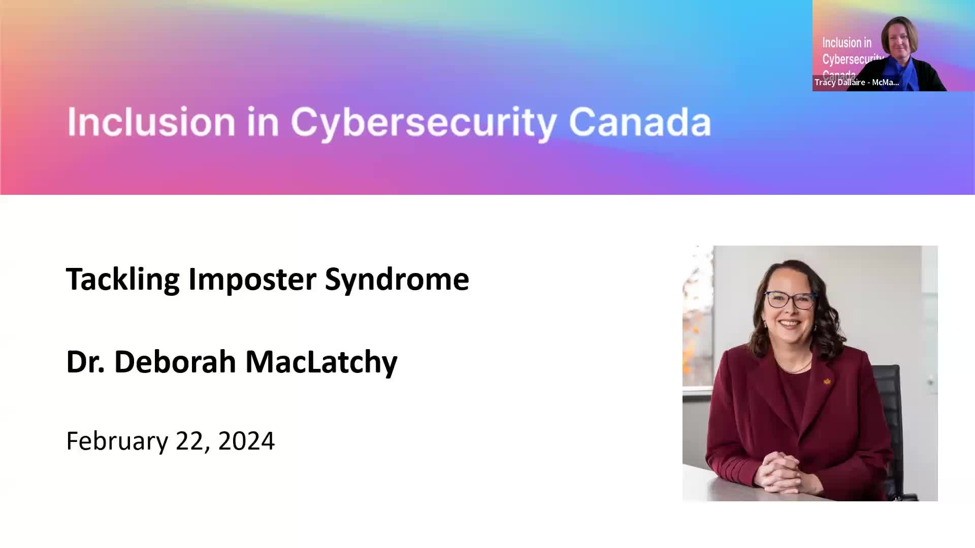 Imposter Syndrome Webinar screenshot